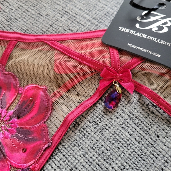 NWT Honey Birdette Marymay Bra and Garter Size 34D XS - Picture 9 of 12